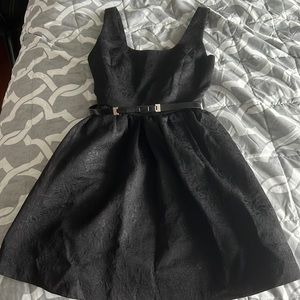 Size L, black floral print kids dress